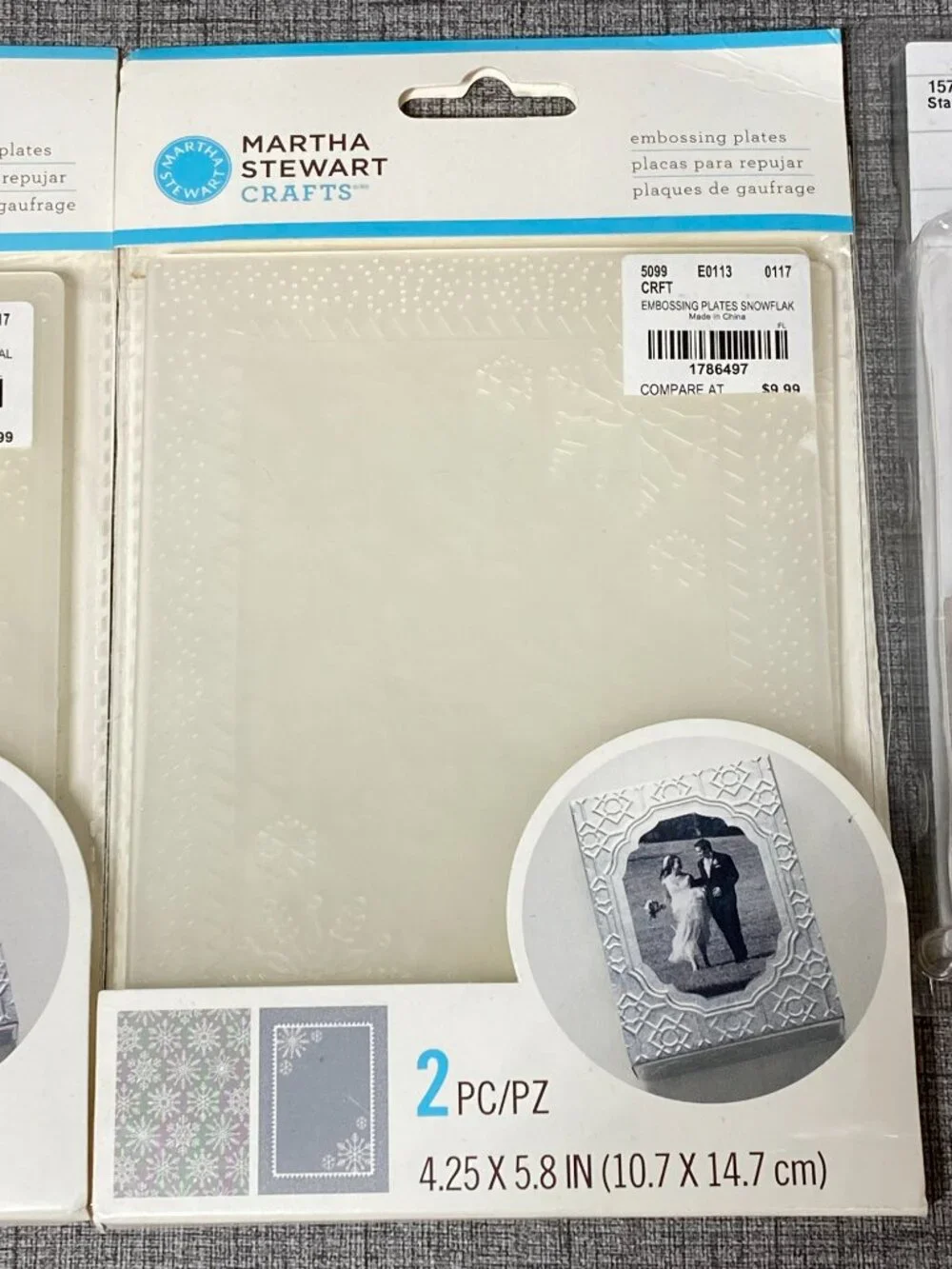 NOS Martha Stewart Crafting Lot With Clear Cling Stamps Emboss Folder 5pc Lot